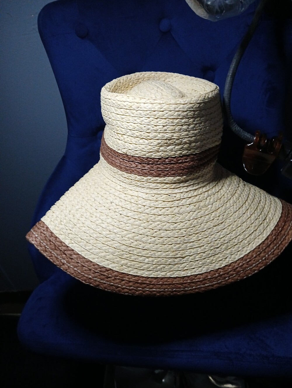Others Follow Natural Straw Sun Hat with Brown Trim